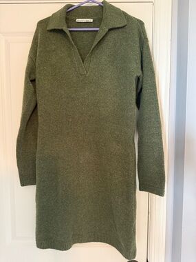 Abercrombie & Fitch Olive Green Ribbed Knit Sweater